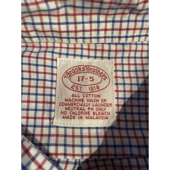 Brooks Brothers Red Blue White Gingham Check Original Polo Button Down Shirt XL - Picture 4 of 7